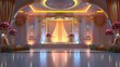 Wedding decorated stage inside the hall. People will be together here for social meet.
