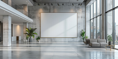 Empty Lobby With Large Poster. Generative AI