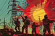 © Vit - Extremists carrying out an attack on an energy facility