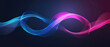 futuristic abstract technology dynamic blue and pink gradient waves form the shape of two rings intertwined unity in movement smooth curves on dark background created with Generative AI Technology