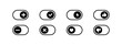 On and Off toggle switches with different icons. Vector icons