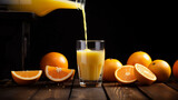 Fototapeta Zwierzęta - orange juice and fruits  high definition(hd) photographic creative image
