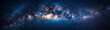 Stunning cosmic landscape with vibrant galaxy stars. Background space design
