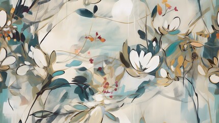 Wall Mural - soft light nature abstract floral background wallpaper pattern