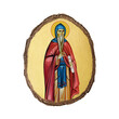 Christian vintage illustration of Saint Prochor Pecersky. Golden religious image in Byzantine style on white background