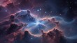 Nebula background with stars and clouds