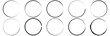 Creative vector illustration of hand drawing black circle line sketch set isolated on white background. Art design round circular scribble doodle. Vector illustration. Eps file 349.