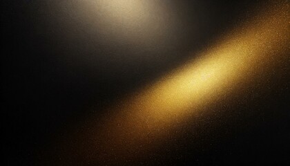 Wall Mural - Golden Spotlight: Black and Gold Grungy Abstract Canvas