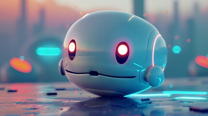 A futuristic 3d rendering of a cute floating object   AI generated illustration