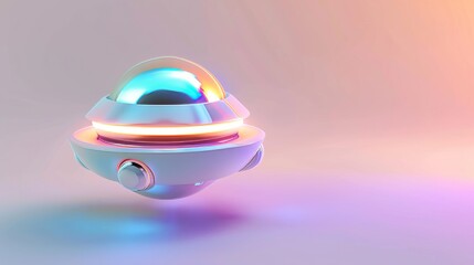 A futuristic 3d rendering of a cute floating object   AI generated illustration