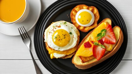 Canvas Print -  Delicious breakfast spread ready to enjoy