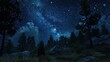 © Daisha - Beautiful night sky with stars and trees. .AI generated image
