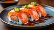 Deliciously crafted sushi ready to be savored
