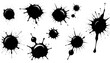 © GUS - Black ink splattered with drops blots and stains isolated 3