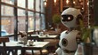Robot waitress machine science technology service work restaurant helper