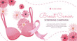 Watercolor breast cancer awareness month social media promo template