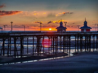 North Pier In Blackpool at Dusk