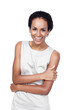 © peopleimages.com - Happy, crossed arms and portrait of business woman in studio with company pride, confidence and smile. Creative startup, professional and isolated person for career, work and job on white background