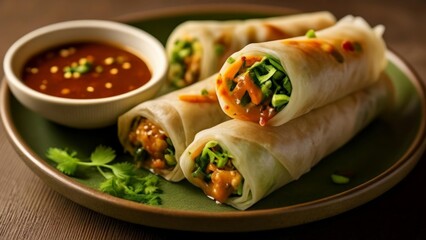 Poster -  Deliciously rolled these spring rolls are ready to be savored