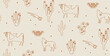Seamless pattern Cows, coyote and western design elements