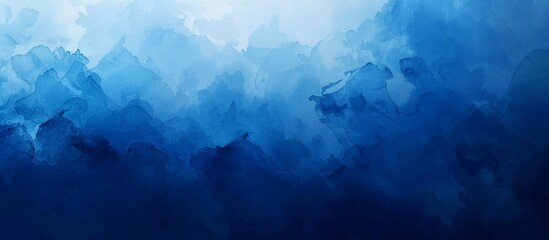 Sticker - Blue hues on dark blue background create an abstract artistic scene in a close-up painting