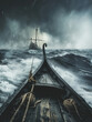 A Viking longboat podium on stormy seas, for bold and rugged lifestyle brands