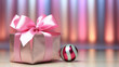 gift box with ribbon and bow  high definition(hd) photographic creative image