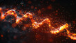 Image of colorful fire spiral in abstract space