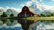 house on the lake  high definition(hd) photographic creative image