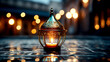 Arabic lantern of ramadan celebration background illustration