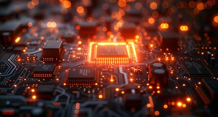 computer motherboard with electronic circuit
