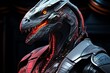 © Dadee - A Velociraptor wearing a futuristic space suit with neon accents ,3DCG,high resulution,clean sharp focus