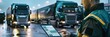 © AlfaSmart - Specialist using a tablet to control and optimize the routes of a fleet of trucks