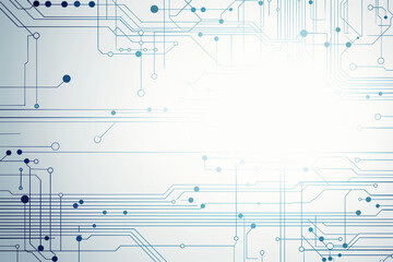 Abstract illustration of data flow on circuit, white digital cyberspace concept. Background, wallpaper.
