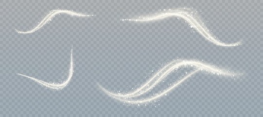 Poster - Light effect with lots of glittery highlights, bokeh effect shining on transparent background for christmas new year design. And illustrations. Vector	
