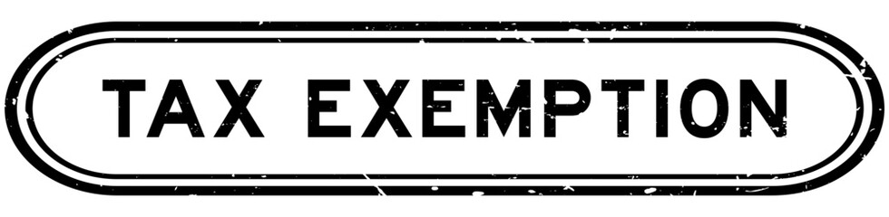 Sticker - Grunge black tax exemption word rubber seal stamp on white background