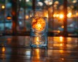 Hot atmosphere from outside the world The globe is dipped in a glass cylinder. ,There was half a glass of water on the table. The natural background gives a cool feeling. The world is Generate with AI