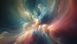 Ethereal clouds intertwine in a cosmic dance, creating an abstract nebula of colors and forms that captivate the imagination.