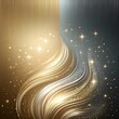 Radiating sophistication, this abstract composition showcases golden swirls and glistening particles, offering a luxurious and enchanting background that adds a touch of refinement to any scene.