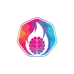 Canvas Print - Fire brain vector logo design.