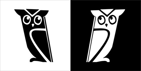 Sticker - Illustration vector graphics of owl icon