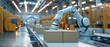 A high-speed automated packaging line, with robots efficiently boxing products, demonstrating the advancements in logistics