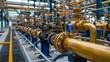 Gleaming pipes and valves in a state-of-the-art industrial plant