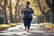 © Andrii  - Jogging Joy: Plus-Size Woman Embracing Fitness Goals