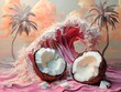 Surreal Coconut Cream Lava Cyclone: A Delightful Whirl of Art and Culinary Deliciousness