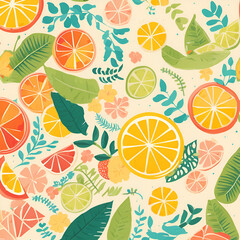 seamless pattern with citrus fruit