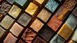 Artistic display of natural soap bars, a close-up on the textures of sustainability and innovation