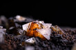 rare Wardite crystal from Rapid Creek, Dawson, Yukon, Canada. macro photography detail texture background. close-up raw rough unpolished semi-precious gemstone 
