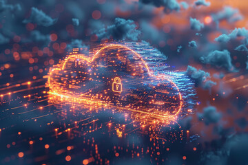 Wall Mural - a cloud with a lock on it