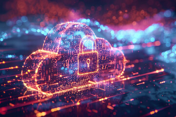 Wall Mural - a computer security system is shown in a colorful, abstract style. concept of complexity and importa